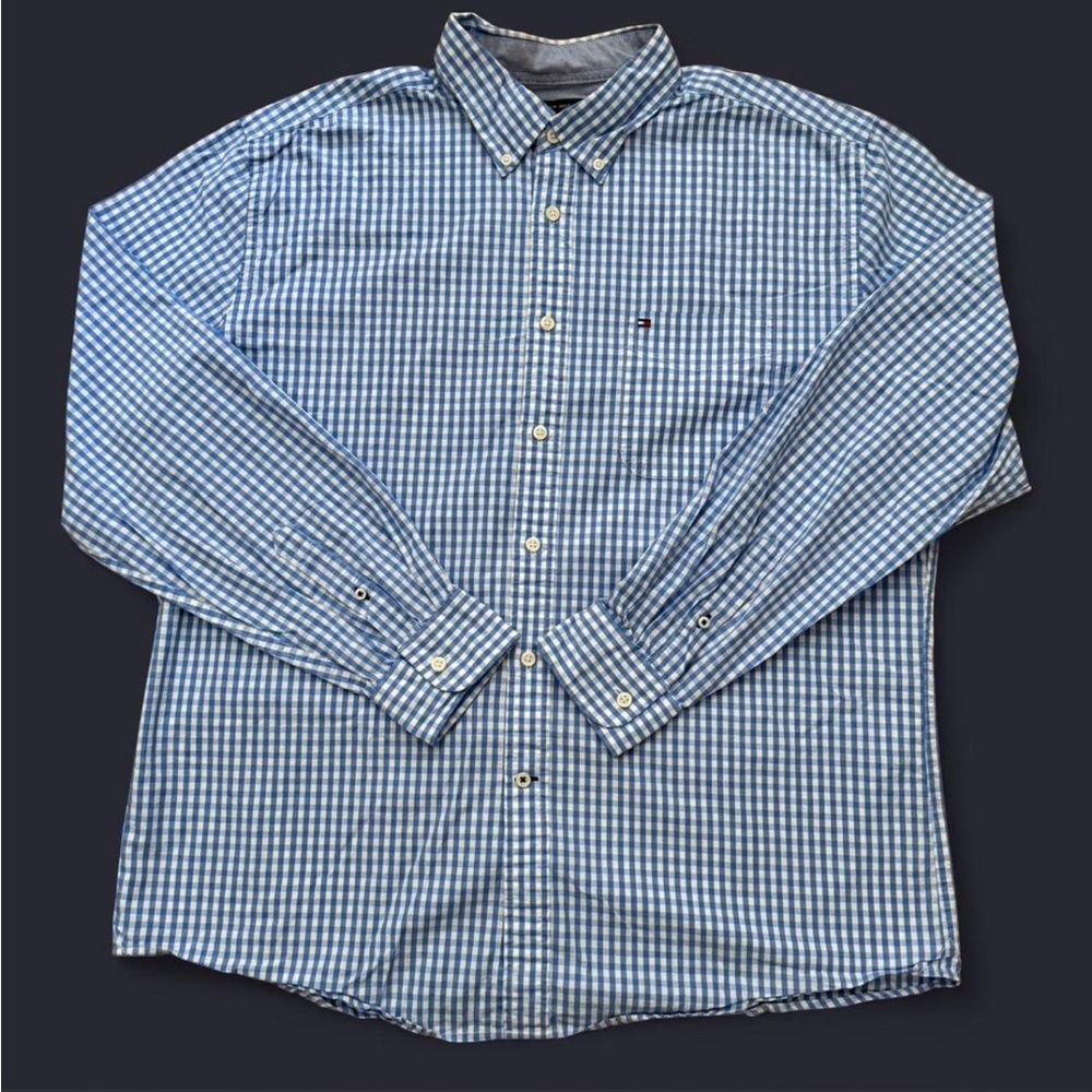 Tommy Hilfiger Light Blue Gingham Men’s Button Down Shirt